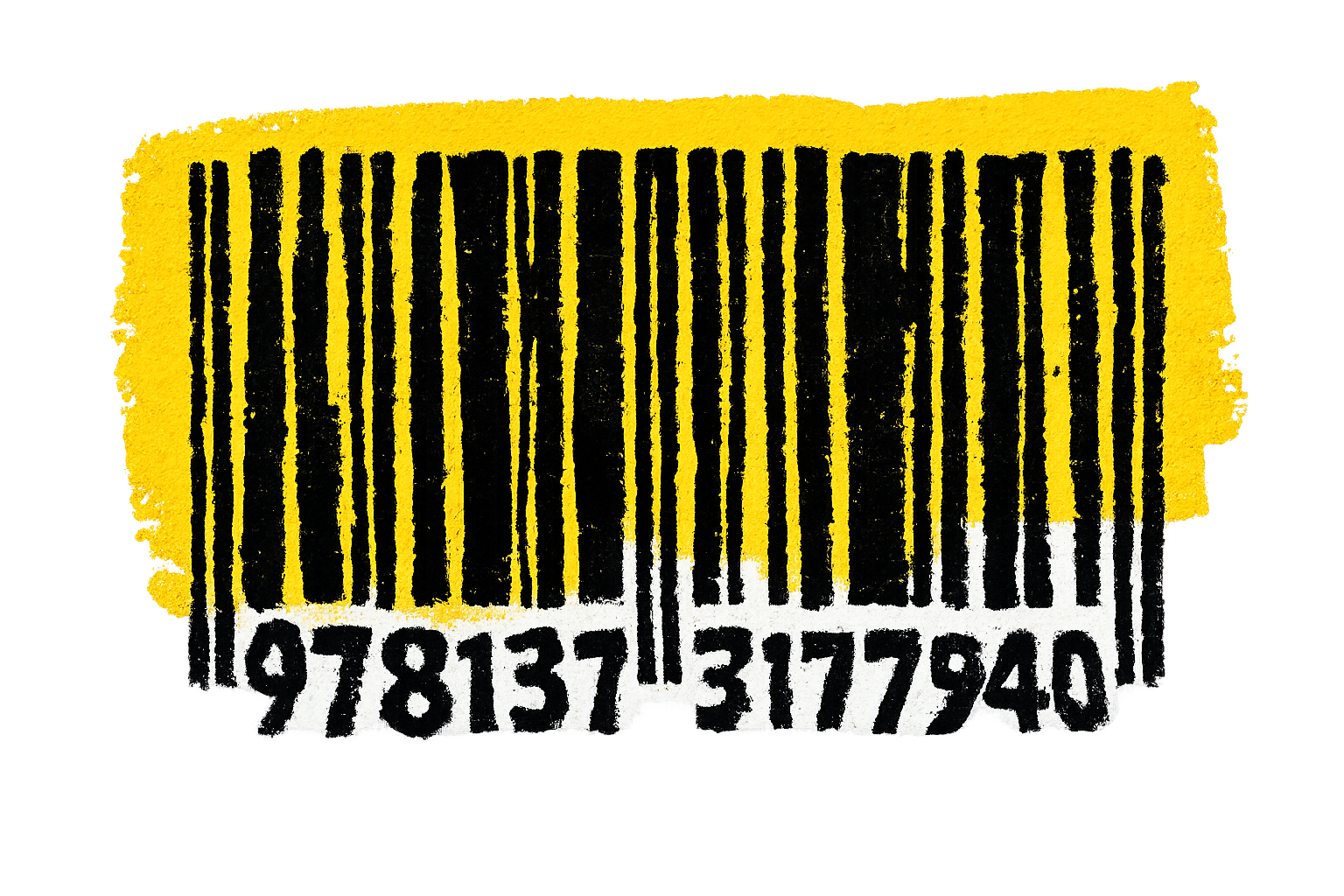 Hand-painted barcode illustration with ISBN 978137-3177940